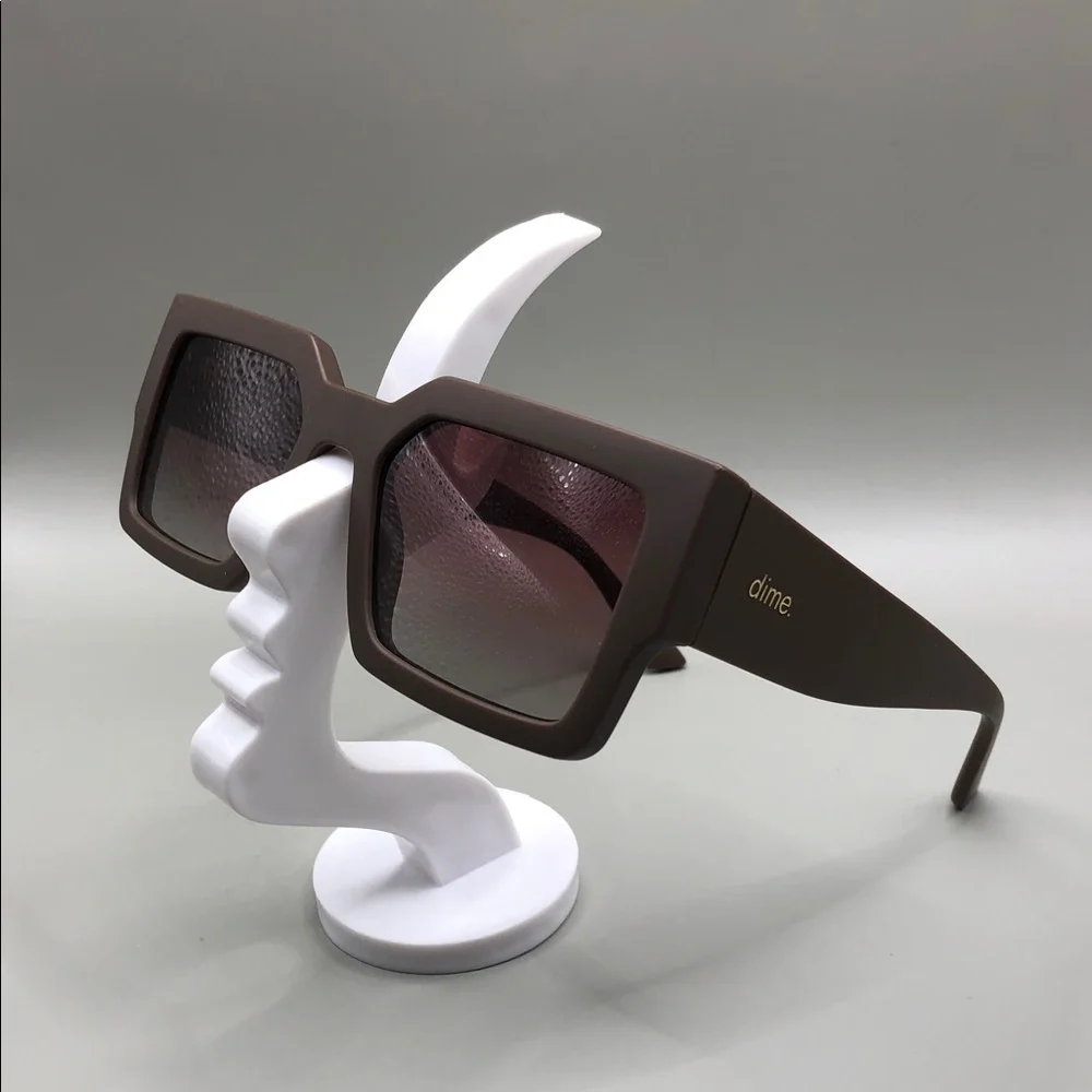 Dime Optics Sunset Sunglasse Square Gradeint Lens Sharp Cat Eye Frame Brown